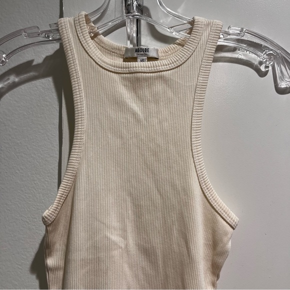 Agolde Ribbed Tank XS Cream Off White - Picture 4 of 6